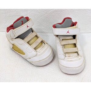 Nike Infant Jordan Sneakers Size 1C Newborn White Red 552494-100 Baby Shoes 2012